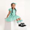Picture of Caramelo Kids Girls Double Bow Dropped Waist School Dress - Green Gingham