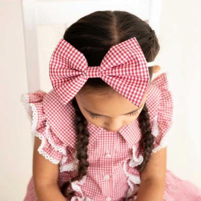 Picture of Caramelo Kids Girls Gingham Scrunchie & Alice Band Set x 2 - Red