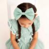 Picture of PRE ORDER Caramelo Kids Girls Gingham Scrunchie & Alice Band Set x 2 - Green