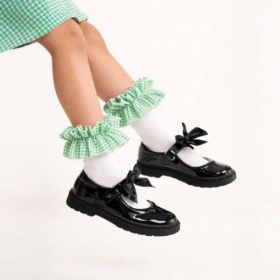 Picture of Caramelo Kids Girls Gingham Ruffle Ankle Socks - Green