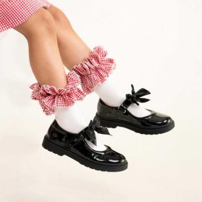 Picture of PRE ORDER Caramelo Kids Girls Gingham Ruffle Ankle Socks - Red