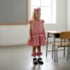 Picture of PRE ORDER Caramelo Kids Girls Bow Puff Sleeve School Dress - Red Gingham