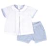 Picture of Rapife Summer Baby Boys Top & Seersucker Bloomers Set X 2 - White Pale Blue