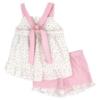 Picture of Rapife Summer Girls Floral Ruffle Sun Top & Shorts Set X 2 - Pale Pink