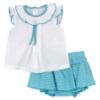 Picture of Rapife Summer Baby Girls Plumetti Blouse & Skort Set X 2 - Turquoise Check