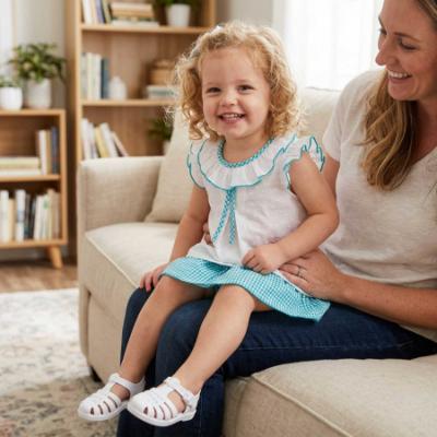 Picture of Rapife Summer Baby Girls Plumetti Blouse & Skort Set X 2 - Turquoise Check