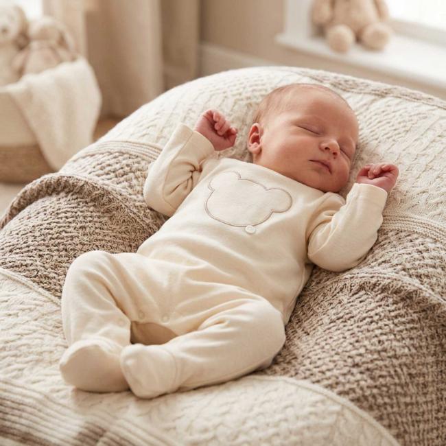 Picture of Blues Baby Cotton Jersey Teddy Bear All In One - Caramel Beige
