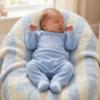 Picture of Blues Baby Boys Velour Teddy Bear Sleeper - Powder Blue