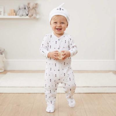 Picture of Blues Baby Boys AOP Guardsman Jersey Babygrow & Hat Set X 2 - White Navy