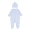 Picture of Blues Baby Boys AOP Rockinghorse Jersey Babygrow & Hat Set X 2 - Blue Grey