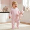 Picture of Blues Baby Girls Velour Teddy Bear Sleeper - Pale Pink