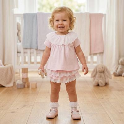 Picture of Blues Baby Girls Lace Ruffle Jam Pant Set X 2 - Pale Pink