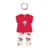 Picture of Mayoral Toddler Girls Sundae Top Leggings & Headband Set X 2 -  White Red
