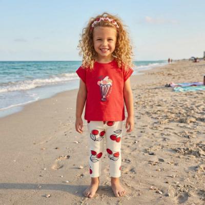 Picture of PRE ORDER Mayoral Toddler Girls Sundae Top Leggings & Headband Set X 2 -  White Red