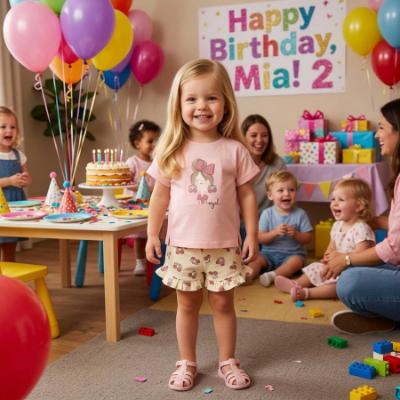 Picture of Mayoral Toddler Girls Summer Shorts Set X 2 - Pink Cream