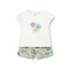 Picture of PRE ORDER Mayoral Toddler Girls Summer Blossom Shorts Set X 2 - Lake Green