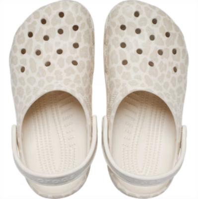 Picture of Crocs Kids Classic Animal Glitter Clog - Almond Tint Leopard