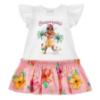 Picture of PRE ORDER Monnalisa Girls Disney Moana Drop Waist Jersey Dress - White Multi