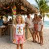 Picture of Monnalisa Girls Disney Moana Drop Waist Jersey Dress - White Multi