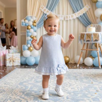 Picture of Rapife Summer Baby Girls Dress & Panties Set X 2 - Pale Blue