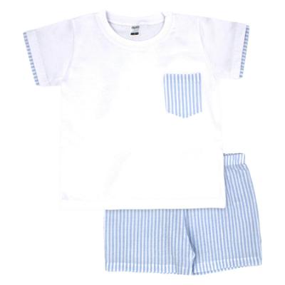 Picture of Rapife Summer Boys Top & Bermuda Shorts Set X 2 - Blue Stripe