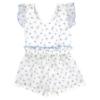 Picture of Rapife Summer Girls Floral Ruffle Straps Playsuit - Sky Blue
