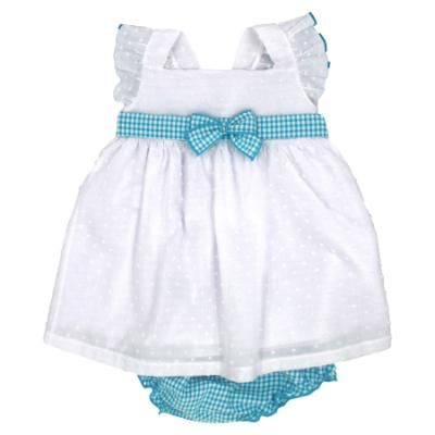 Picture of Rapife Summer Girls Plumetti Dress & Panties Set X 2 - Turquoise Check