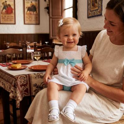 Picture of Rapife Summer Girls Plumetti Dress & Panties Set X 2 - Turquoise Check