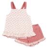 Picture of Rapife Summer Girls Floral Ruffle Sun Top & Shorts Set X 2 - Red Gingham