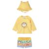 Picture of Mayoral Newborn Boys Lion Swim Shorts Rashguard & Sunhat Set X 3 - Yellow Multi