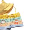 Picture of Mayoral Newborn Boys Lion Swim Shorts Rashguard & Sunhat Set X 3 - Yellow Multi