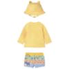 Picture of Mayoral Newborn Boys Lion Swim Shorts Rashguard & Sunhat Set X 3 - Yellow Multi
