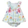Picture of Mayoral Newborn Girls Ruffle Floral Hawaii Dress & Panties Set X 2 - Aqua Multi