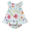 Picture of Mayoral Newborn Girls Ruffle Floral Hawaii Dress & Panties Set X 2 - Aqua Multi