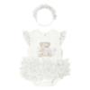 Picture of Mayoral Newborn Baby Girls Summer Teddy TuTu Body & Headband Gift Set X 2 - Ivory Beige