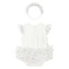 Picture of Mayoral Newborn Baby Girls Summer Teddy TuTu Body & Headband Gift Set X 2 - Ivory Beige