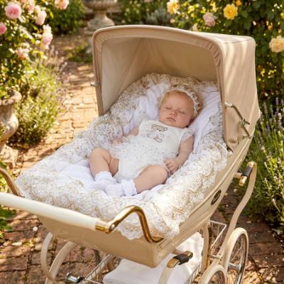 Picture of Mayoral Newborn Baby Girls Summer Teddy TuTu Body & Headband Gift Set X 2 - Ivory Beige