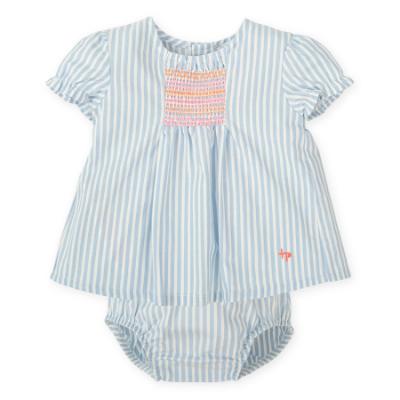 Picture of Tutto Piccolo Summer Girls Smock Dress & Panties Set X 2 - Pale Blue