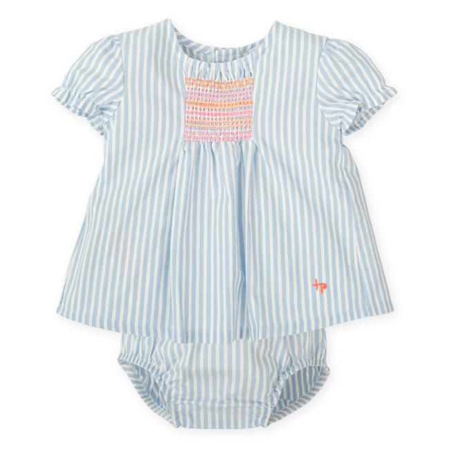 Picture of Tutto Piccolo Summer Girls Smock Dress & Panties Set X 2 - Pale Blue