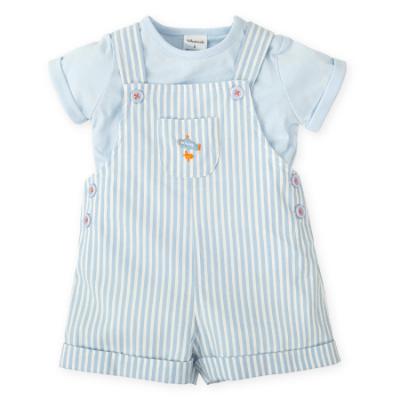Picture of Tutto Piccolo Summer Boys Dungaree Set X 2 - Pale Blue