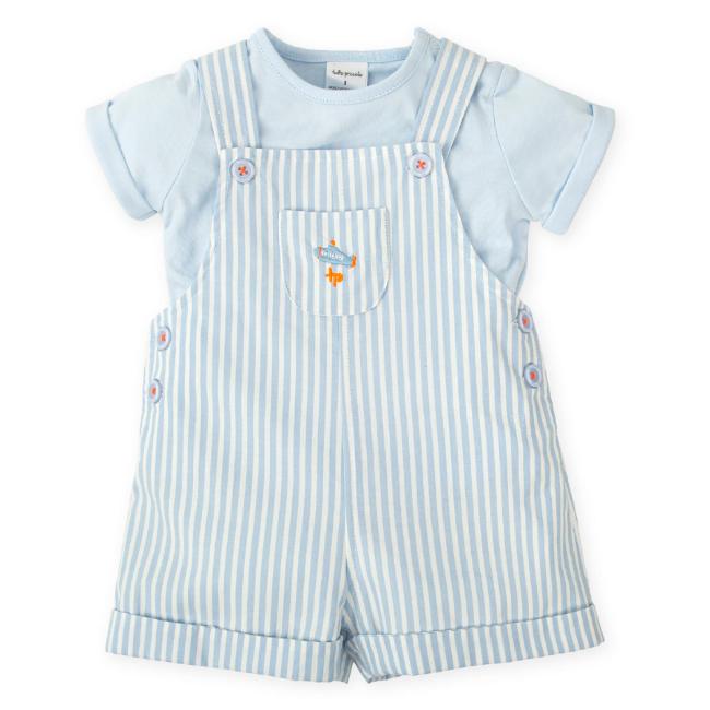 Picture of Tutto Piccolo Summer Boys Dungaree Set X 2 - Pale Blue