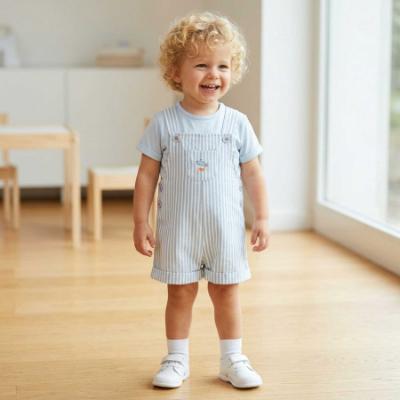 Picture of Tutto Piccolo Summer Boys Dungaree Set X 2 - Pale Blue
