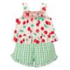 Picture of Tutto Piccolo Summer Girls Smock Cherry Tunic & Shorts Set X 2 - Ivory Red