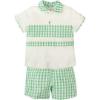 Picture of Tutto Piccolo Summer Boys Top & Shorts Set X 2 - Green Gingham