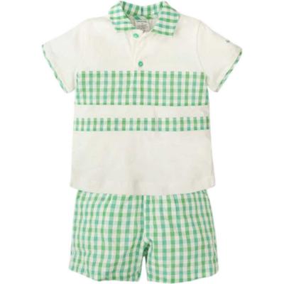 Picture of Tutto Piccolo Summer Boys Top & Shorts Set X 2 - Green Gingham