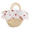 Picture of Deolinda Girls Pavlova Strawberry Print Straw Basket  - Strawberries