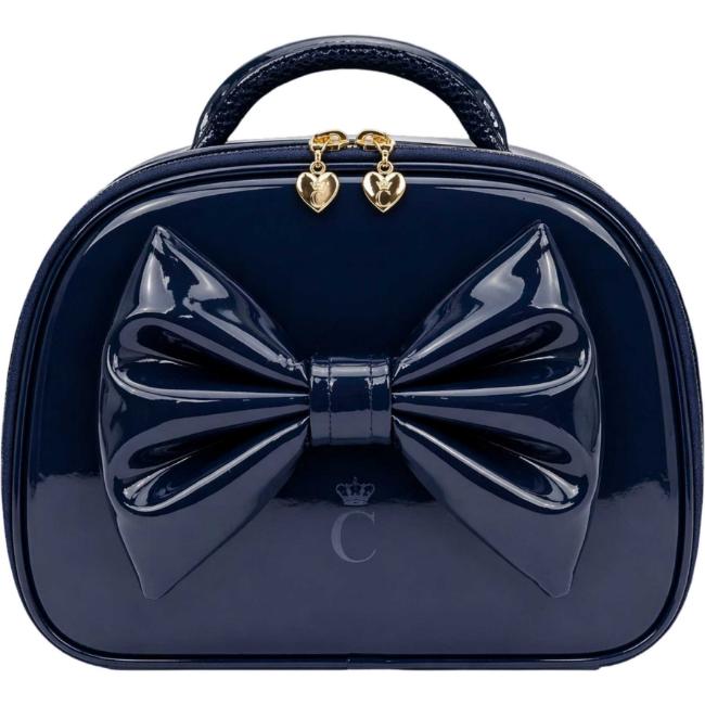 Picture of PRE ORDER Caramelo Kids Patent Lunch Box With Bow - Navy