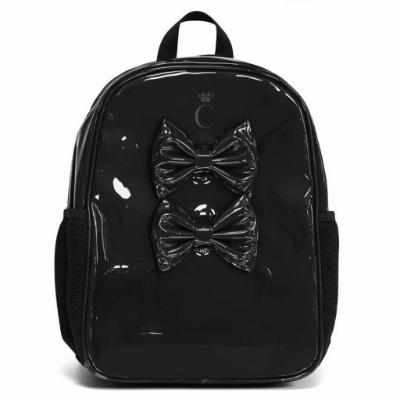 Picture of PRE ORDER Caramelo Kids Patent School Bag With Bows - Black Patent