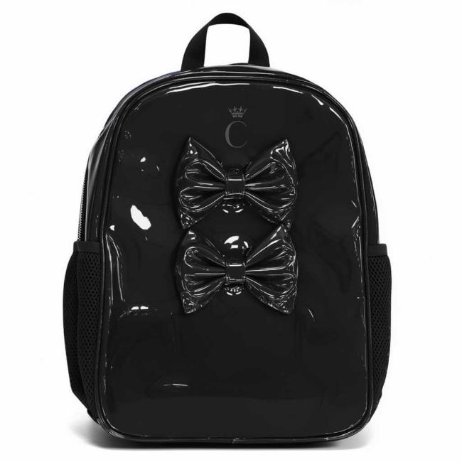 Picture of PRE ORDER Caramelo Kids Patent School Bag With Bows - Black Patent