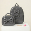 Picture of PRE ORDER Caramelo Kids Patent Lunch Box With Bow - Grey